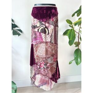 RARE 1992 Vintage Cache | Silk Patchwork Maxi Skirt